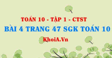 Bài 4 trang 47 SGK Toán 10 tập 1 Chân trời sáng tạo